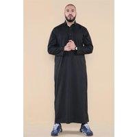 Thobez Men's Islamic Muslim Cotton Thobe Jubba in Black | Size: 60R