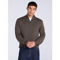 Animal Men's Soft Comfortable Casual Stretchy Anti-Pill Ribbed Warm 1/4 Zip Jumper in Khaki | Size: Large