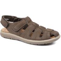 Pavers Men's Dual Adjustable Fasten Leather Sandals in Brown | Size: 12