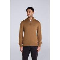 Animal Men's Soft Comfortable Casual Stretchy Anti-Pill Ribbed Warm 1/4 Zip Jumper in Mustard | Size: 2XL