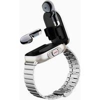 Obasyhig Men's 2-in-1 Steel Strap Smart Watch with Bluetooth Earbuds in Silver