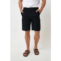Saltwell Men's Stretch Cotton Blend Cargo Shorts in Black | Size: 36