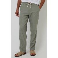 Threadbare Men's 'Annual' Linen Blend Casual Trousers in Pale Green | Size: 34R