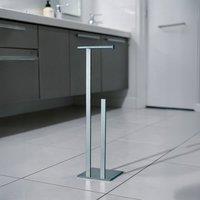 Showerdrape Superbia Chrome Toilet Roll & Spare Paper Holder in Silver