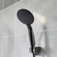 Showerdrape Vito 5-Spray Shower Head - Chrome or Black, Multi-Function Handset in Black