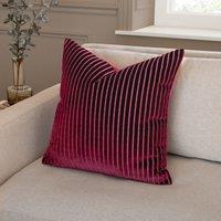 Paoletti Savoy Stripe Velvet Cushion in Burgundy | Size: 50 cm x 50 cm