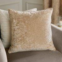 Paoletti Lustre Crushed Velvet Cushion in Light Beige | Size: 50 cm x 50 cm