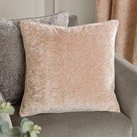 Paoletti Lustre Crushed Velvet Cushion in Nude | Size: 50 cm x 50 cm