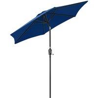 Christow Garden Parasol Umbrella Aluminium Patio Sun Shade UV With Crank 2.4m in Navy