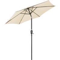 Christow Garden Parasol Umbrella Aluminium Patio Sun Shade UV With Crank 2.4m in Beige