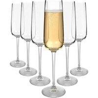 Argon Tableware Knightsbridge Crystal Champagne Flutes - 230ml - Pack of 6 in Clear