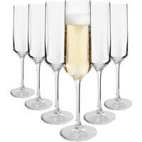 Argon Tableware Soho Crystal Champagne Flutes - 210ml - Pack of 6 in Clear