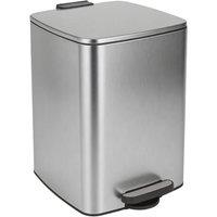 Harbour Housewares Square Stainless Steel Kitchen Pedal Bin - 20L in Silver
