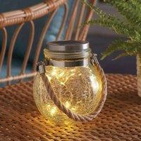 Marco Paul LED Rattan Solar Light Garden Lantern Outdoor in Clear