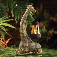 Gainsborough Bronze-Effect Giraffe Solar Lantern Ornament, Polyresin in Bronze
