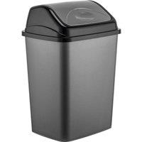 MANTRARAJ 27 Liter Plastic Flip Top Waste Bin Removable Swing Lid Recycling Bin in Black | Size: 1 Pack