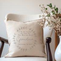 Aye Do Gifts Best Grandma Cushion in Beige | Size: 40 cm x 40 cm