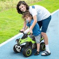 HOMCOM No Power Quad Toddler Ride on Car Foot-to-Floor Sliding in Green