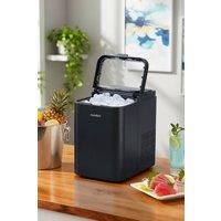 Living and Home Self-Cleaning Ice Maker Machine with 1.3L Water Tank, Ice Scoop & Detachable Basket in Black