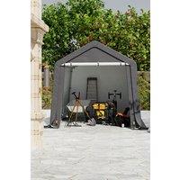 Living and Home 4x6FT Galvanized Tube Storage Shed in Grey