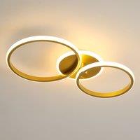 Pheashine Gold LED Ceiling Light, 42W 6500K Cool White, 56cm, 25/31cm Rings