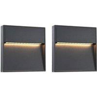 Berkfield Home Outdoor LED Wall Lights 2 pcs 3 W Black Square