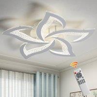 NIVOR 5-Light 48W Dimmable LED Ceiling with Remote Flower Flush Mount Lamp in White