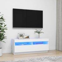 Berkfield Home TV Cabinet with LED Lights White 100x35x40 cm | Size: 100 x 35 x 40 cm