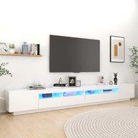 Berkfield Home TV Cabinet with LED Lights White 300x35x40 cm | Size: 300 x 35 x 40 cm
