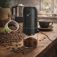 Dragodirect Portable Electric Coffee Grinder Conical Burr Bean Grinder in Black
