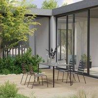 Berkfield Home 5 Piece Garden Dining Set Steel Dark Grey
