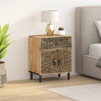 Berkfield Home Bedside Cabinet 50x33x60 cm Solid Wood Mango in Brown | Size: 50 x 33 x 60 cm