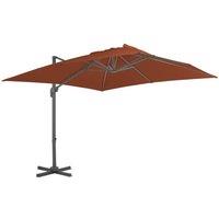 Berkfield Home Cantilever Umbrella with Aluminium Pole Terracotta 400x300 cm in Brown
