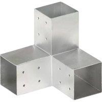 Berkfield Home Post Connector Y Shape Galvanised Metal 81x81 mm in Silver