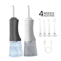Dragodirect Dental Water Flosser with Tank & 4 Jet Tips Oral Irrigator in White