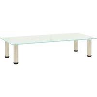 Berkfield Home TV Stand Frosted 80x35x17 cm Tempered Glass in Clear | Size: 80 x 35 x 17 cm