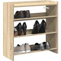 Berkfield Home Shoe Rack Sonoma Oak 60x25x62 cm Engineered Wood in Brown | Size: 60 x 25 x 62 cm