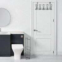 Showerdrape Vertu Toilet Roll & Spare Holder & Over Dook Hook Set in Black