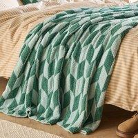Furn Olsen Geometric Throw in Green | Size: 130 cm x 180 cm