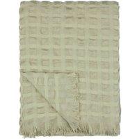 Wylder Walton Waffle Fringed Throw in Green | Size: 130 cm x 180 cm
