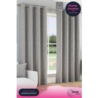 Enhanced Living 'Chester' Grey Herringbone Jacquard Eyelet Blackout Curtains Pair | Size: 229 cm width x 229 cm drop