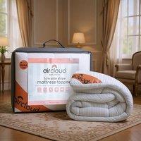 GAVENO CAVAILIA 10CM Satin Stripe Mattress Topper in White | Size: King