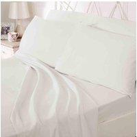 Chums Supersoft Flannelette Sheet & Pillowcase Set in White | Size: King