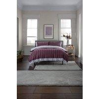 The Lyndon Company Next Level 100% Duvet Cover Set with Cuff Detailing in Burgundy | Size: Double