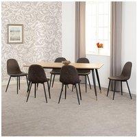 Seconique Hamilton Large Dining Set with Athens Chairs in Brown