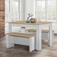 Birlea Dining Table & Bench Set Highgate 2 Kitchen Traditional in Grey