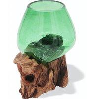 KDMD Beer Bottles - Small Bowl on Wood in Green