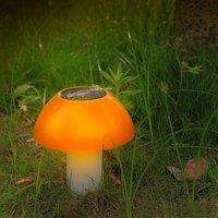 Voltico Solar Toadstool Stake Light LED Garden Mushroom Light Outdoor Dcor in Orange