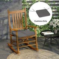 OUTSUNNY Set of 6 Chair Cushion Seat Pads Dining Chair w/ Straps in Grey