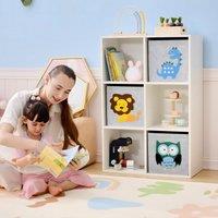 ZONEKIZ Children Storage Boxes with Three Non-Woven Fabric Drawers - White